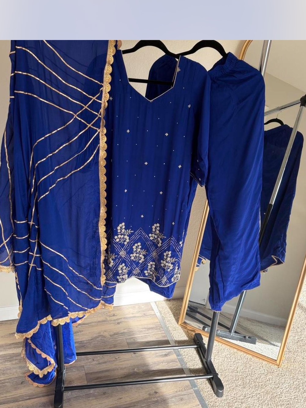 Elegant Blue  Women's Indian suit Punjabi suit 3 piece set